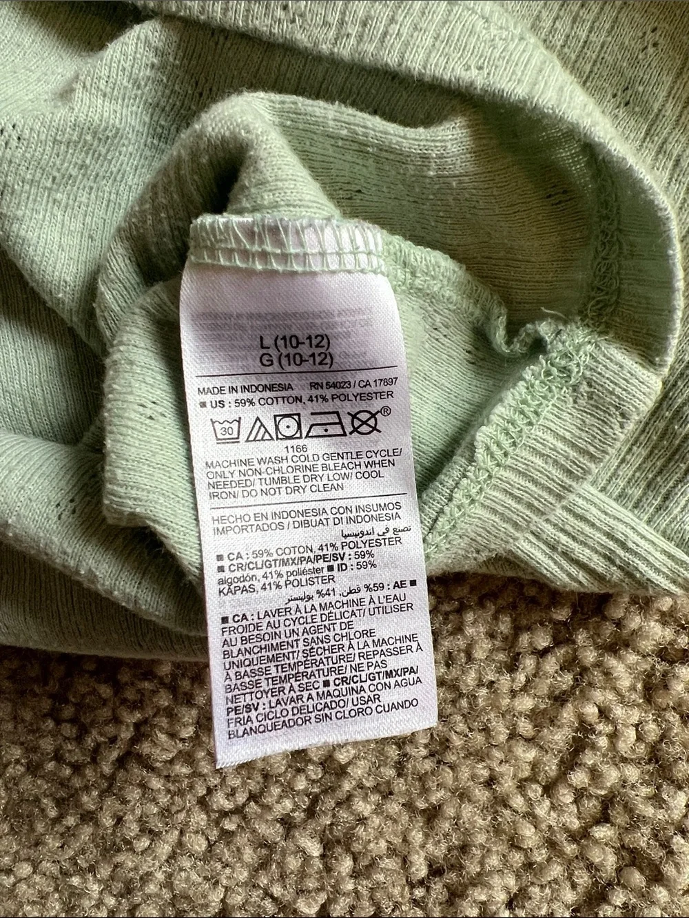 Old Navy Light Green Ribbed Short Sleeve Top